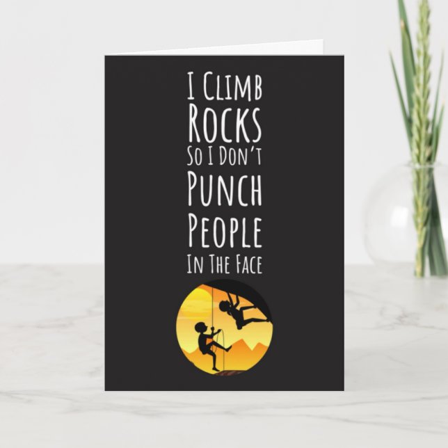 Tarjetas Divertidas de Escalada en Roca para Escal (Anverso)