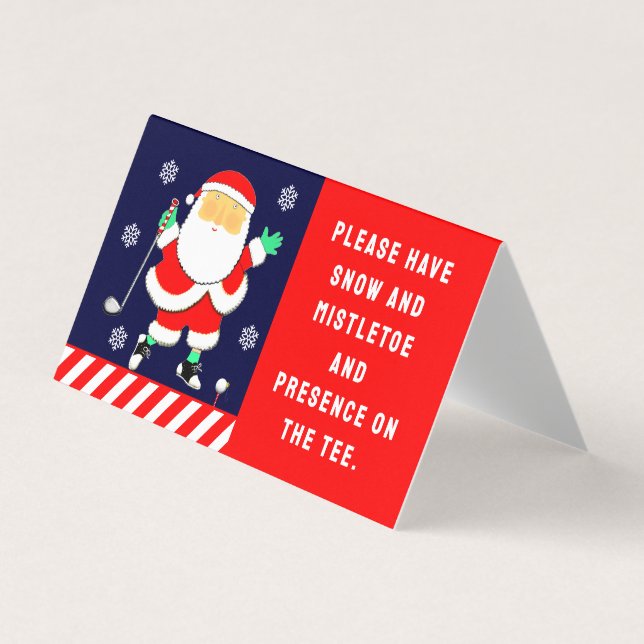 Tarjetas divertidas de golf para Navidad (Anverso)