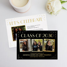 Tarjetas Divertidas de Graduación con Hojas de Oro