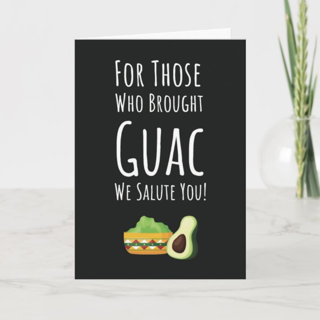 Tarjetas Divertidas de Guac Aguacate Guacamole Bon (Anverso)