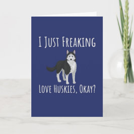 Tarjetas Divertidas de Husky Siberiano Dueño Amant