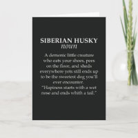 Tarjetas Divertidas de Husky Siberiano Perro Negro