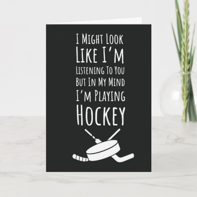 Tarjetas Divertidas de Jugadores de Hockey Feliz E (Anverso)