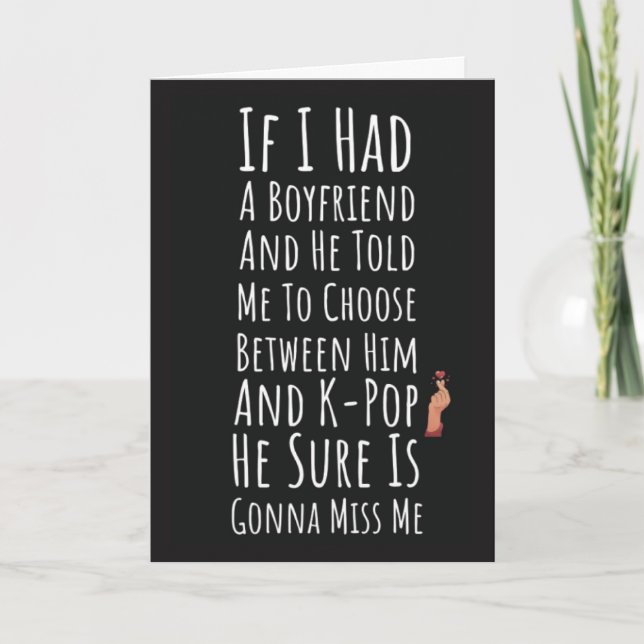 Tarjetas Divertidas de Kpop para Chicas Adolescent (Anverso)