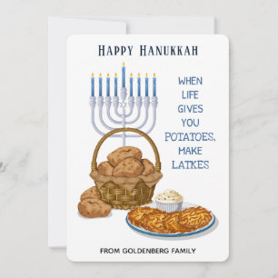 Tarjetas divertidas de latkes de patata Humor de H