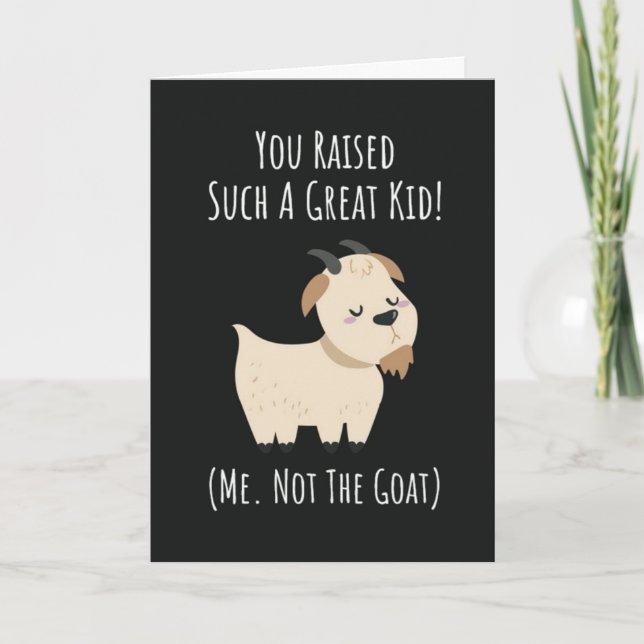 Tarjetas Divertidas de Mamá Cabra para Ella Animal (Anverso)