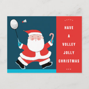 Tarjetas divertidas de Navidad de bádminton
