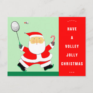 Tarjetas divertidas de Navidad de bádminton