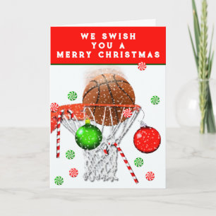 Tarjetas divertidas de Navidad de baloncesto