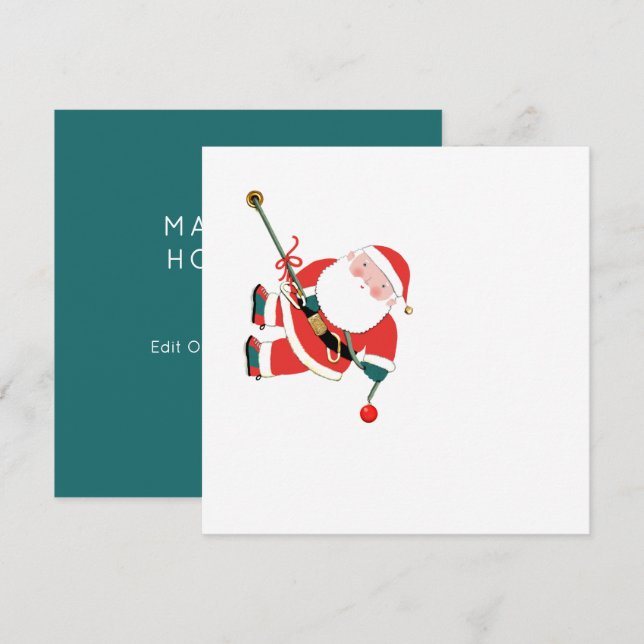 Tarjetas divertidas de Navidad de escalada en roca (Anverso / Reverso)