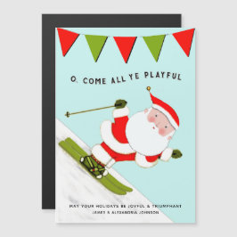 Tarjetas divertidas de Navidad de esquí vacaciones