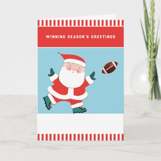 Tarjetas divertidas de Navidad de fútbol americano (Anverso)