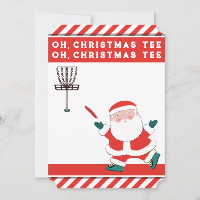 Tarjetas divertidas de Navidad de golf con disco (Anverso)