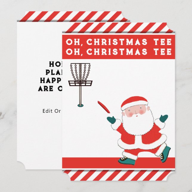 Tarjetas divertidas de Navidad de golf con disco (Anverso / Reverso)