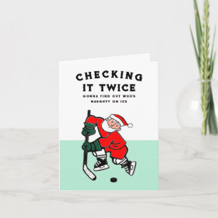 Tarjetas divertidas de Navidad de hockey