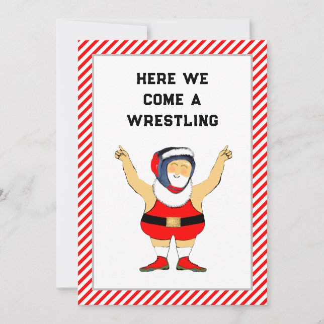 Tarjetas divertidas de Navidad de lucha libre (Anverso)