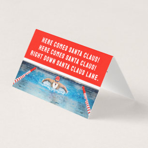 Tarjetas divertidas de Navidad de natación para la