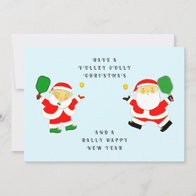 Tarjetas divertidas de Navidad de Pickleball (Anverso)