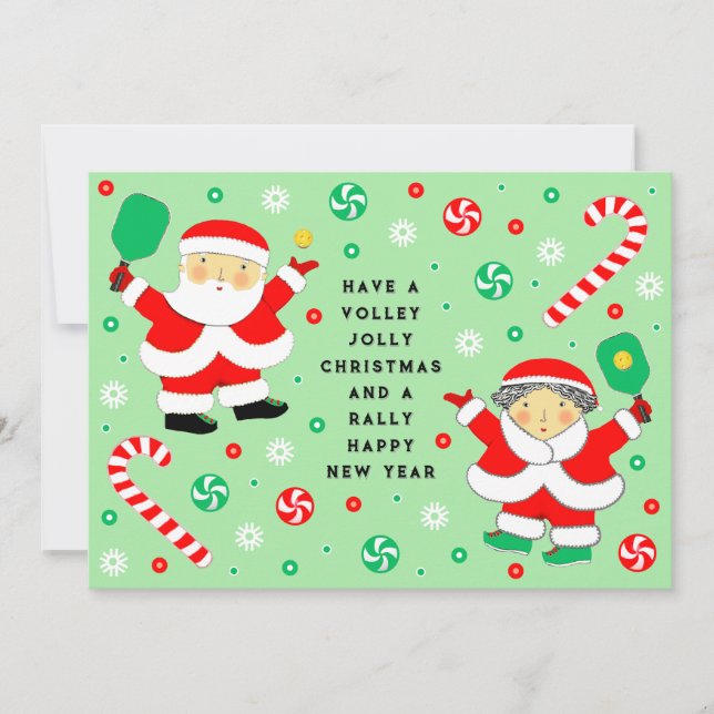 Tarjetas divertidas de Navidad de Pickleball (Anverso)