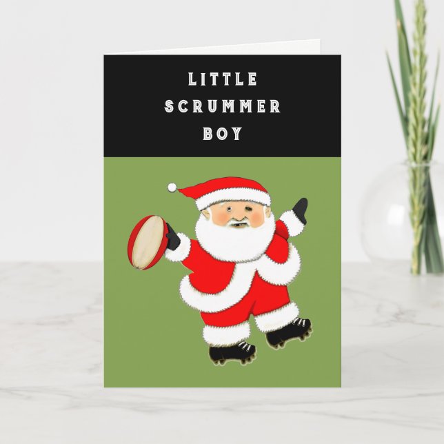 Tarjetas divertidas de Navidad de Rugby (Anverso)