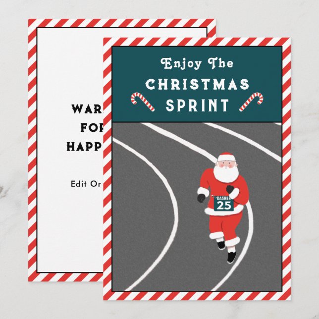 Tarjetas divertidas de Navidad para correr (Anverso / Reverso)