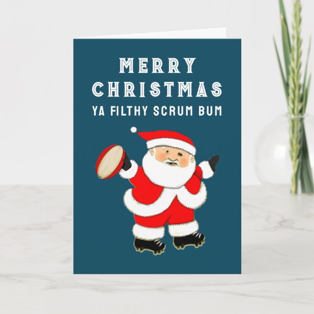 Tarjetas divertidas de Navidad y vacaciones de Rug (Anverso)