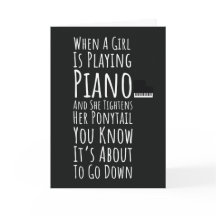 Tarjetas Divertidas de Piano en Blanco y Negro par