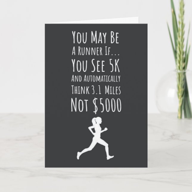 Tarjetas Divertidas de Running de Maratón Humor Fi (Anverso)