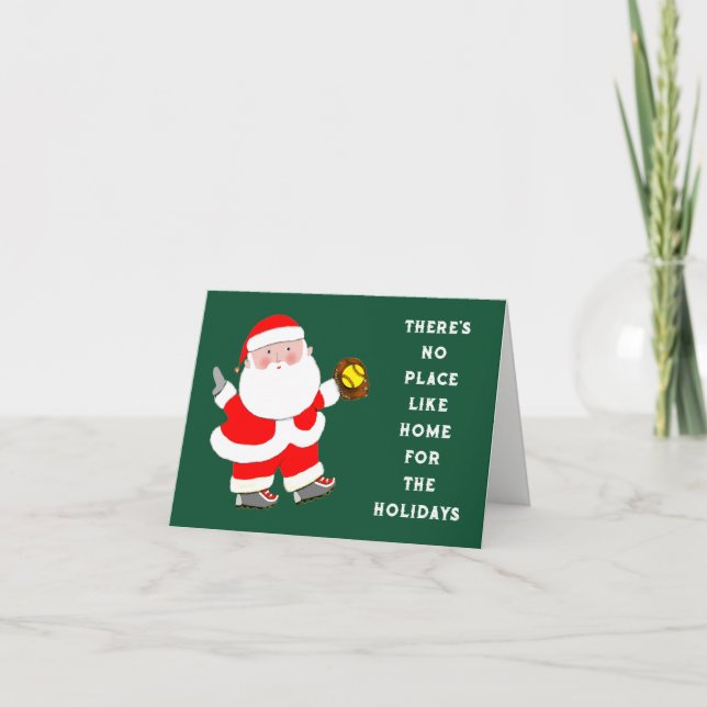 Tarjetas divertidas de softball de Navidad (Anverso)