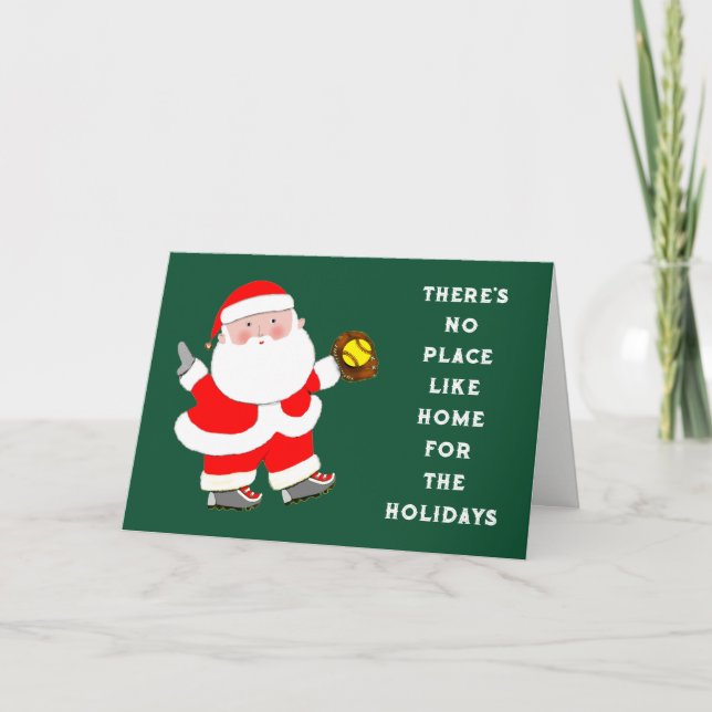 Tarjetas divertidas de softball de Navidad (Anverso)
