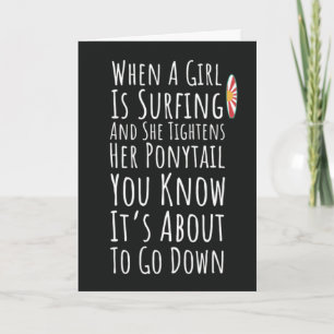 Tarjetas Divertidas de Surf para Chicas Surfistas