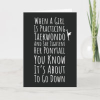 Tarjetas Divertidas de Taekwondo para Ella Chicas