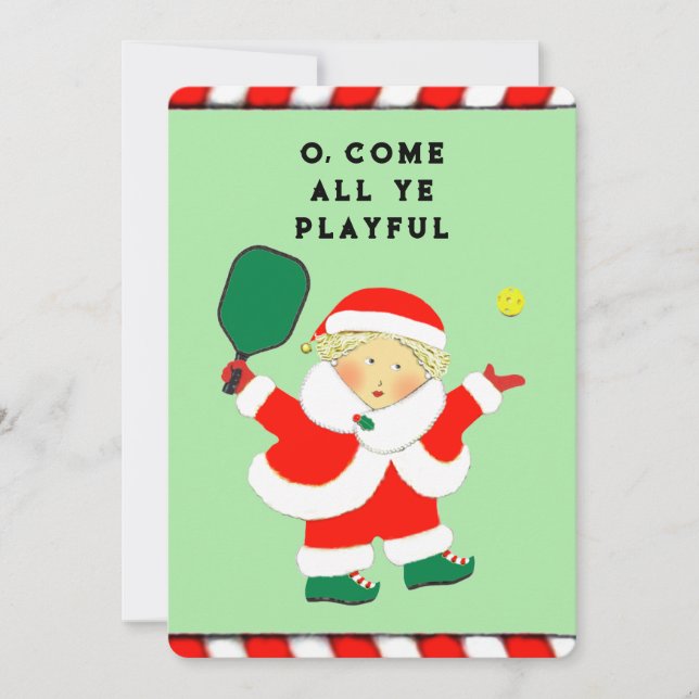 tarjetas divertidas de vacaciones de pickleball (Anverso)