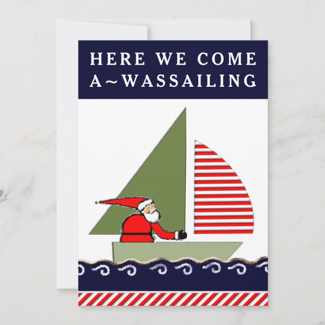 Tarjetas divertidas de vacaciones de vela (Anverso)