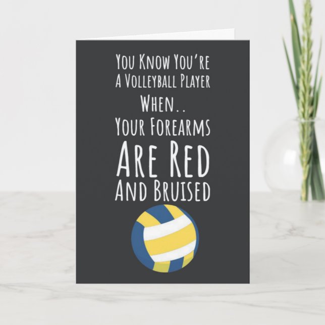 Tarjetas Divertidas de Voleibol Equipo de Aficiona (Anverso)