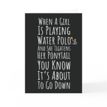 Tarjetas Divertidas de Waterpolo para Ella Jugador