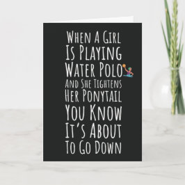 Tarjetas Divertidas de Waterpolo para Ella Jugador