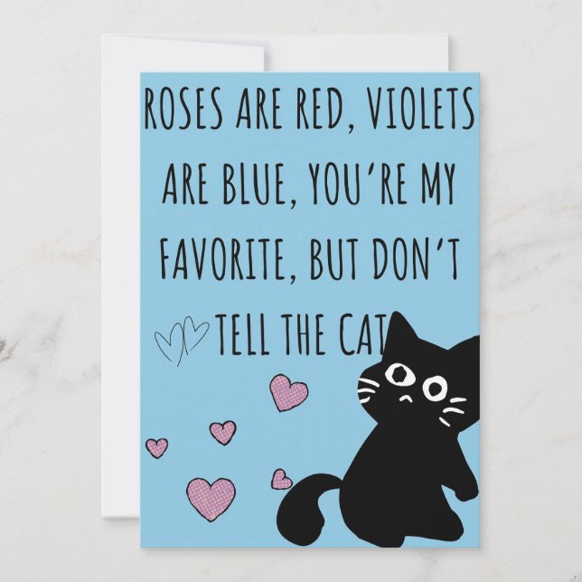 Tarjetas divertidas del día de San Valentín de gat (Anverso)