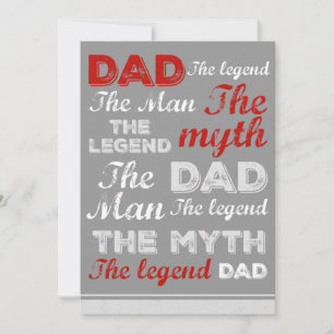 Tarjetas divertidas del día del padre tipografía d