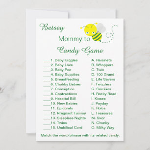 Tarjetas divertidas para el juego de dulces en la 