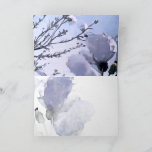 Tarjetas dobladas con amapolas de nieve