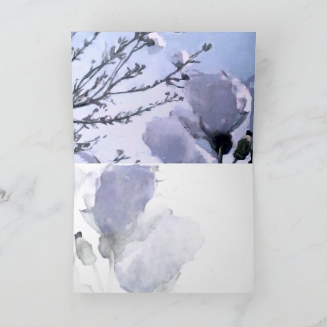 Tarjetas dobladas con amapolas de nieve (Interior)