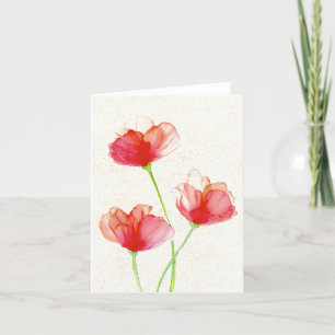 Tarjetas dobladas de amapolas rojas 