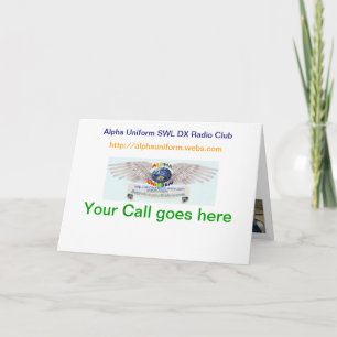 Tarjetas dobladas uniforme de la alfa QSL