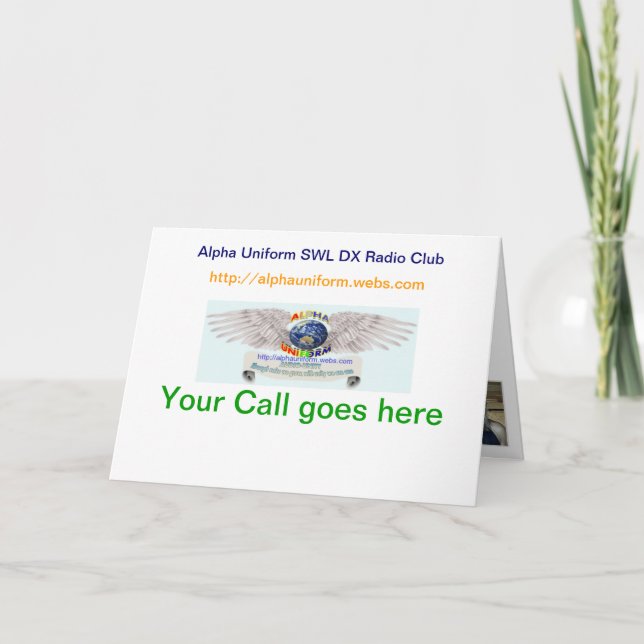 Tarjetas dobladas uniforme de la alfa QSL (Anverso)