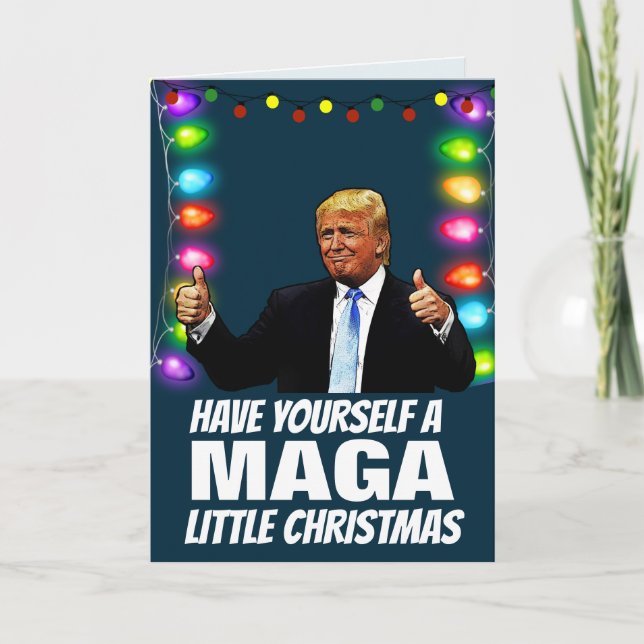 Tarjetas DONALD TRUMP MAGA PEQUEÑAS Navidades (Anverso)
