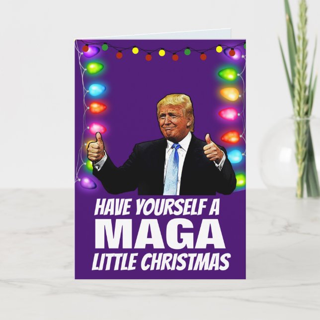 Tarjetas DONALD TRUMP MAGA PEQUEÑAS Navidades (Anverso)