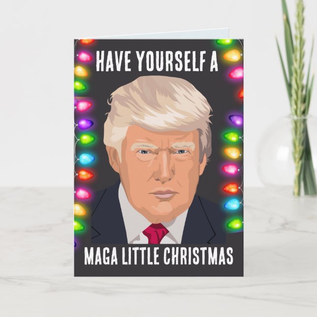 Tarjetas DONALD TRUMP MAGA PEQUEÑAS Navidades (Anverso)