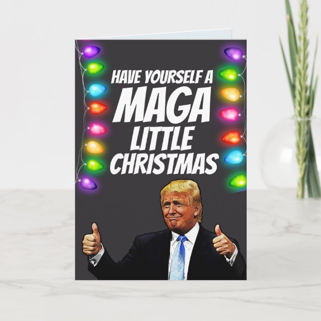 Tarjetas DONALD TRUMP MAGA PEQUEÑAS Navidades (Anverso)