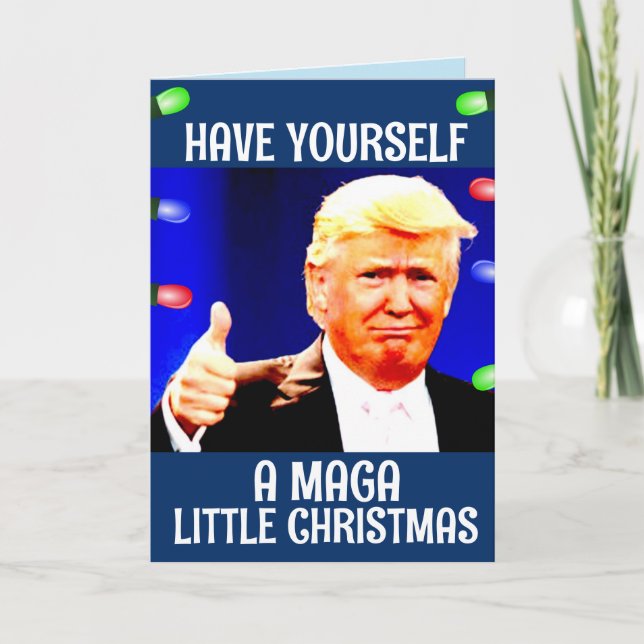 Tarjetas DONALD TRUMP MAGA PEQUEÑAS Navidades (Anverso)